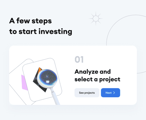 Onboarding step: analyze and select a project
