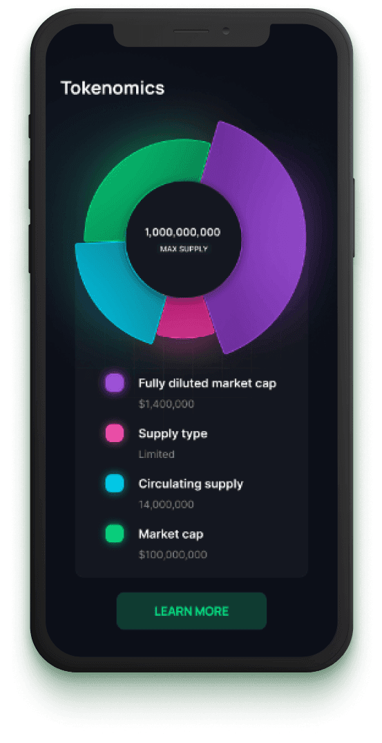 SpinFi — tokenomics mobile view